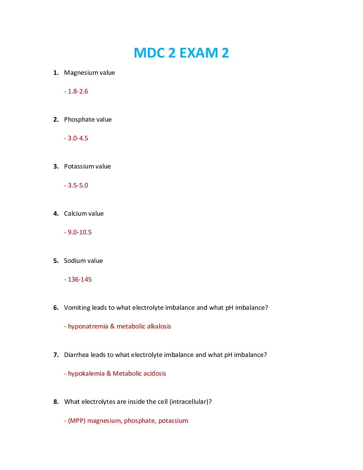 Preview image for NUR 2392 / NUR2392 Exam 2 Review: Multidimensional Care II / MDC 2 Exam 2 Review (2021/2022) Rasmussen